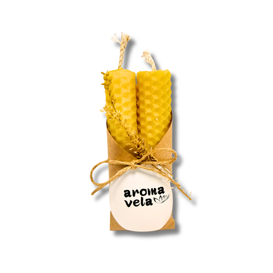 Velas de Miel - Cera de abeja natural 10 cm PACKx2