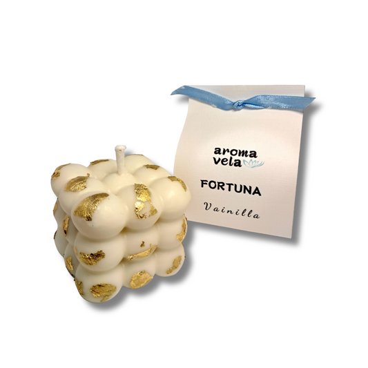 Vela aromática Burbuja de Vainilla Fortuna - Cera de soja natural