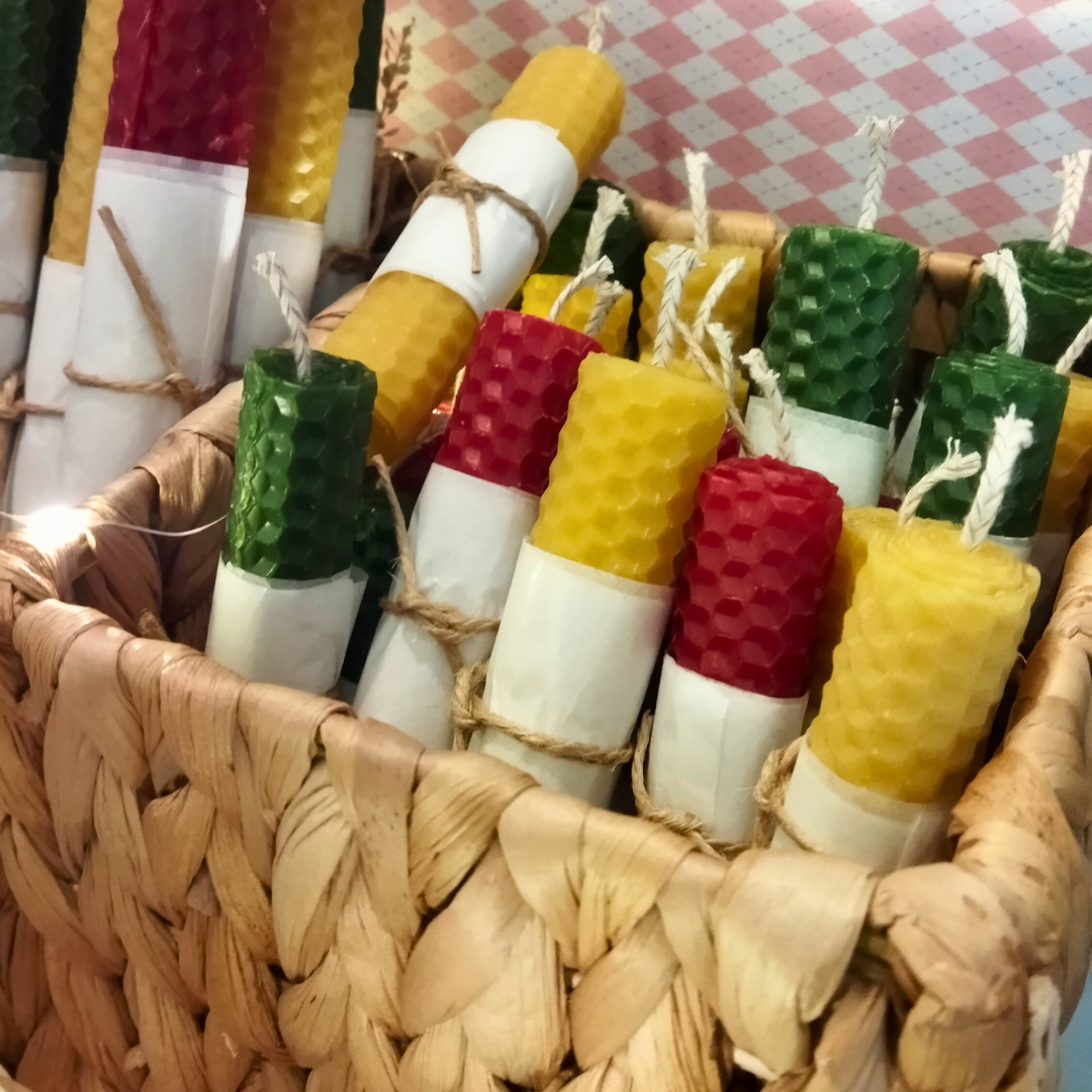 Velas de Miel - Cera de abeja natural 10 cm