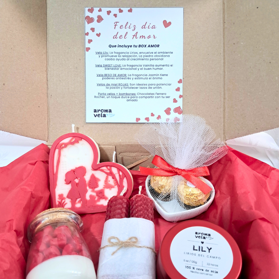 BOX AMOR de velas Aromáticas para San Valentín